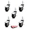 Service Caster 3 Inch Bright Chrome Hooded Neoprene Rubber 8mm Threaded Stem Casters SCC, 5PK SCC-TS03S310-NPRB-BC-M815-5 - alternate 1